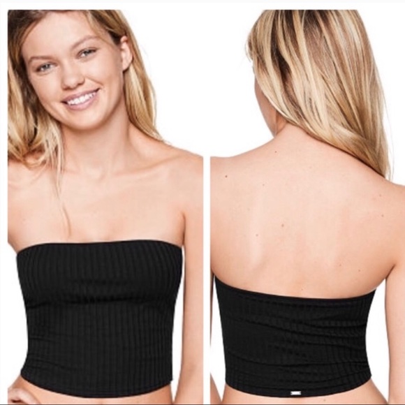 PINK Victoria's Secret Tops - VS PINK Ribbed Tube Top Black Size Medium